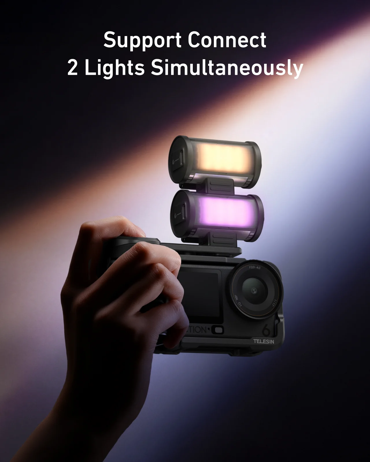 TELESIN StreetGrip Kit + RGB Fill Light for DJI Osmo Action 6 - Image 5