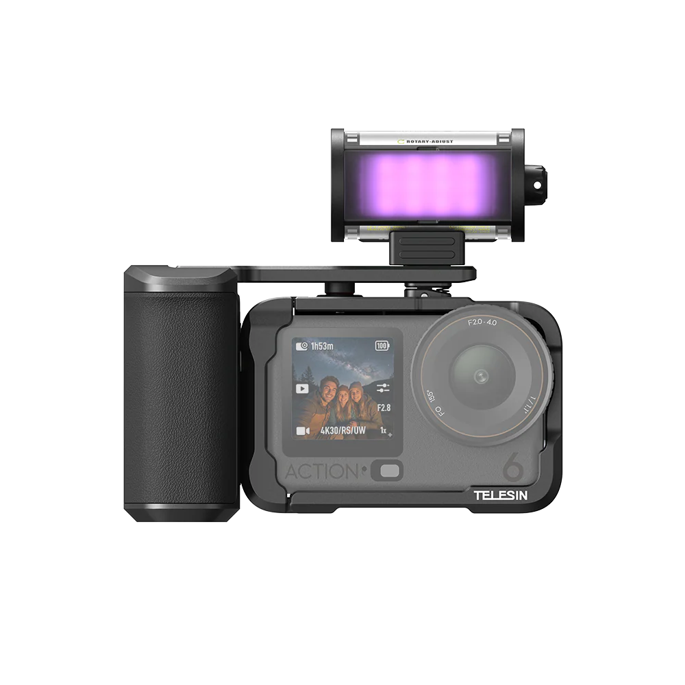 TELESIN StreetGrip Kit + RGB Fill Light for DJI Osmo Action 6 - Image 9