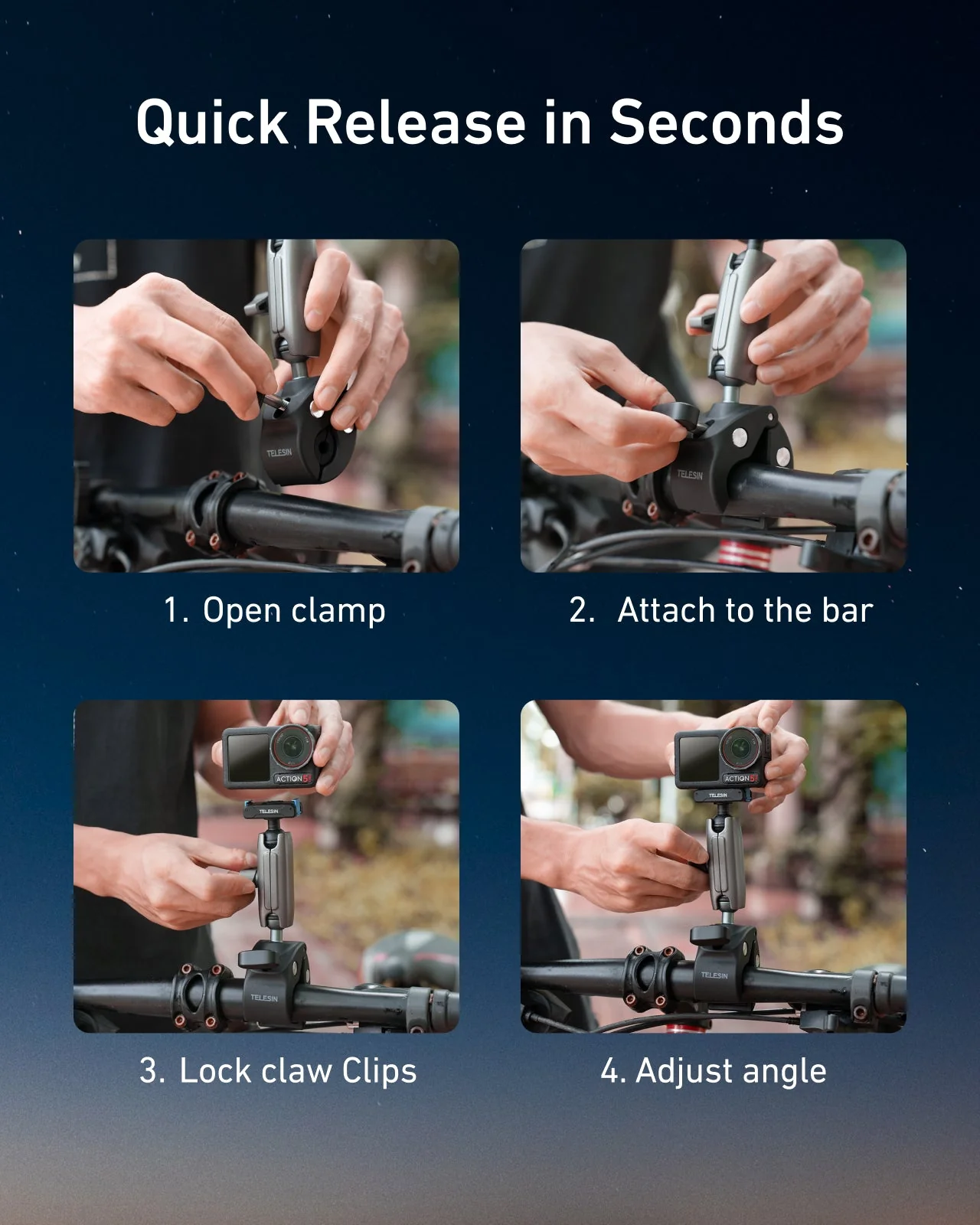 Aluminum Alloy Camera Clamp Mount for Osmo Action - Image 6