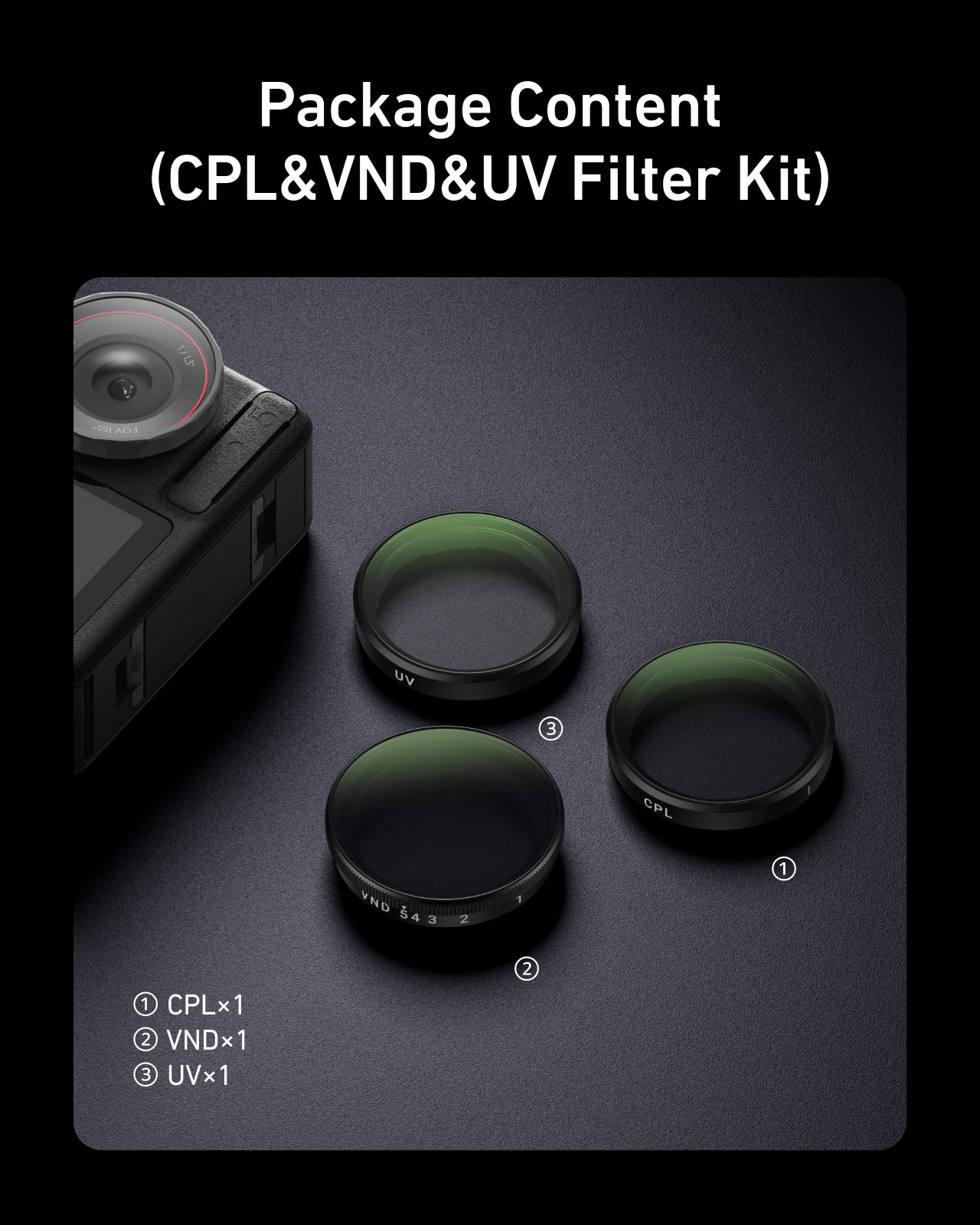 Filter Kits (CPL/ND2-32/UV) for Action 5/4/3 - Image 11