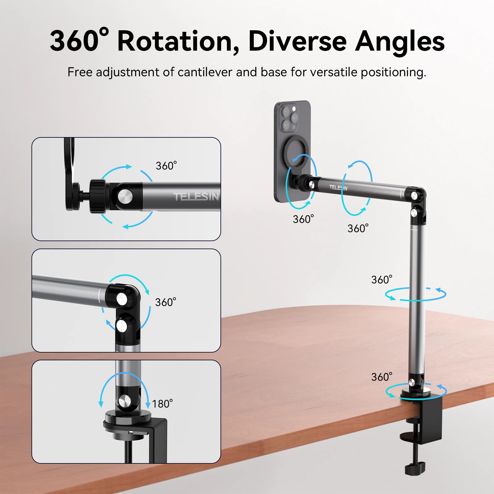 TELESIN Magnetic Desktop Stand(Clamping) - Image 6