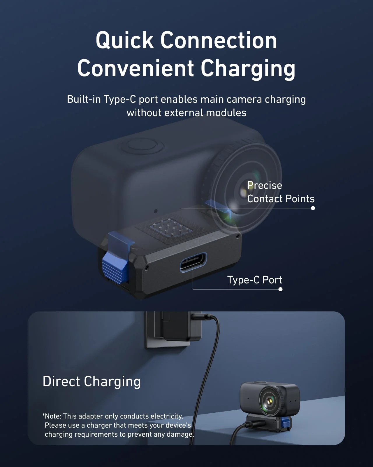 TELESIN Magnetic Quick-Release Charging Adapter Mount for DJI Osmo Nano - Image 10