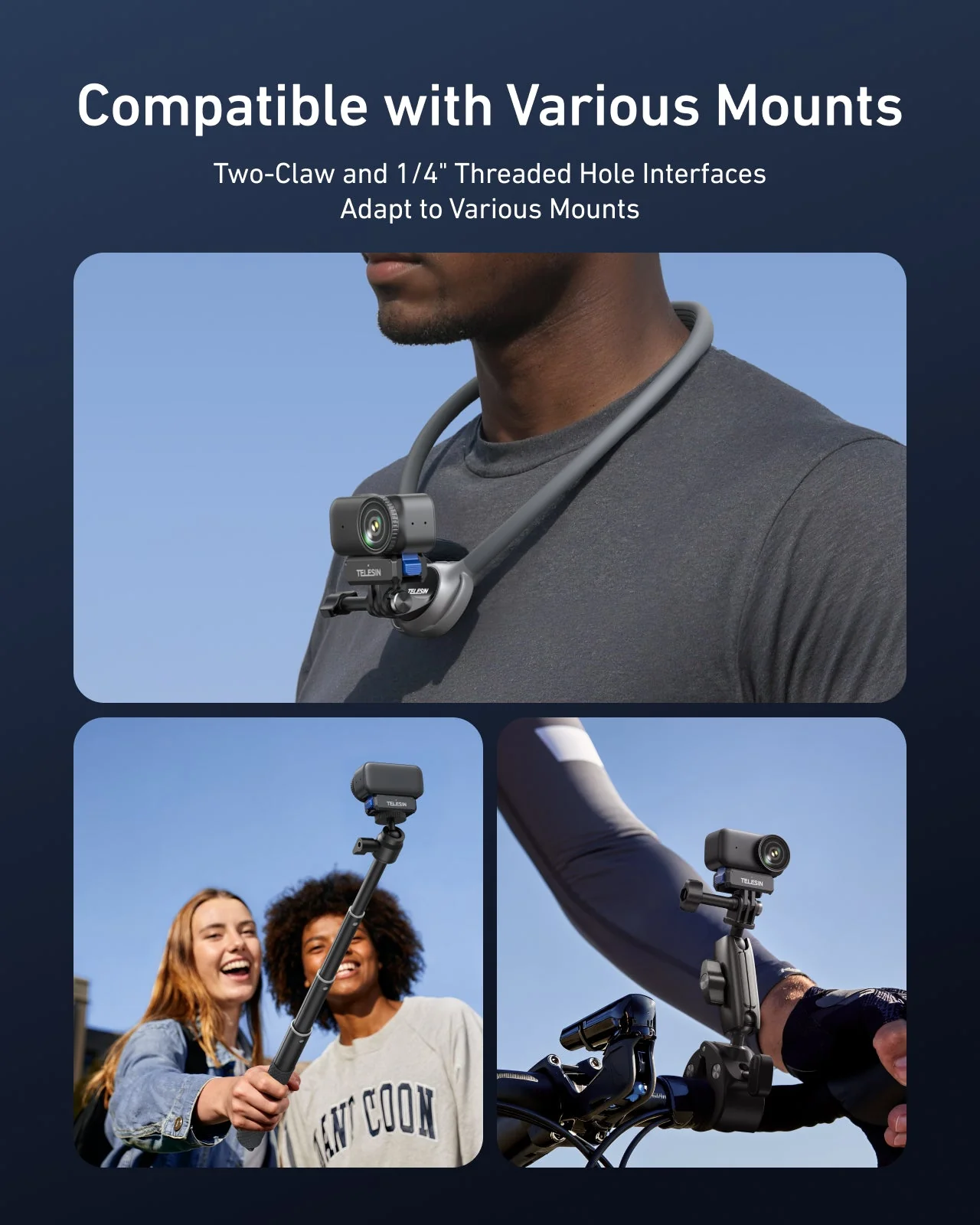 TELESIN Magnetic Quick-Release Charging Adapter Mount for DJI Osmo Nano - Image 2