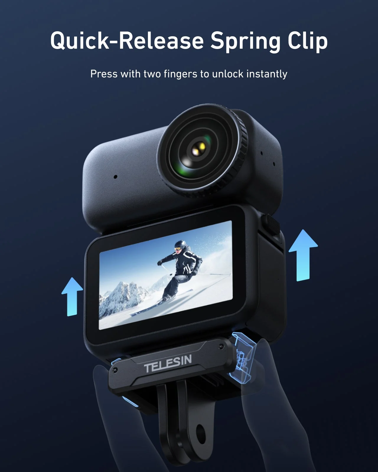 TELESIN Quick-Release Spring Clip for DJI Osmo Nano/Action 6 - Image 4