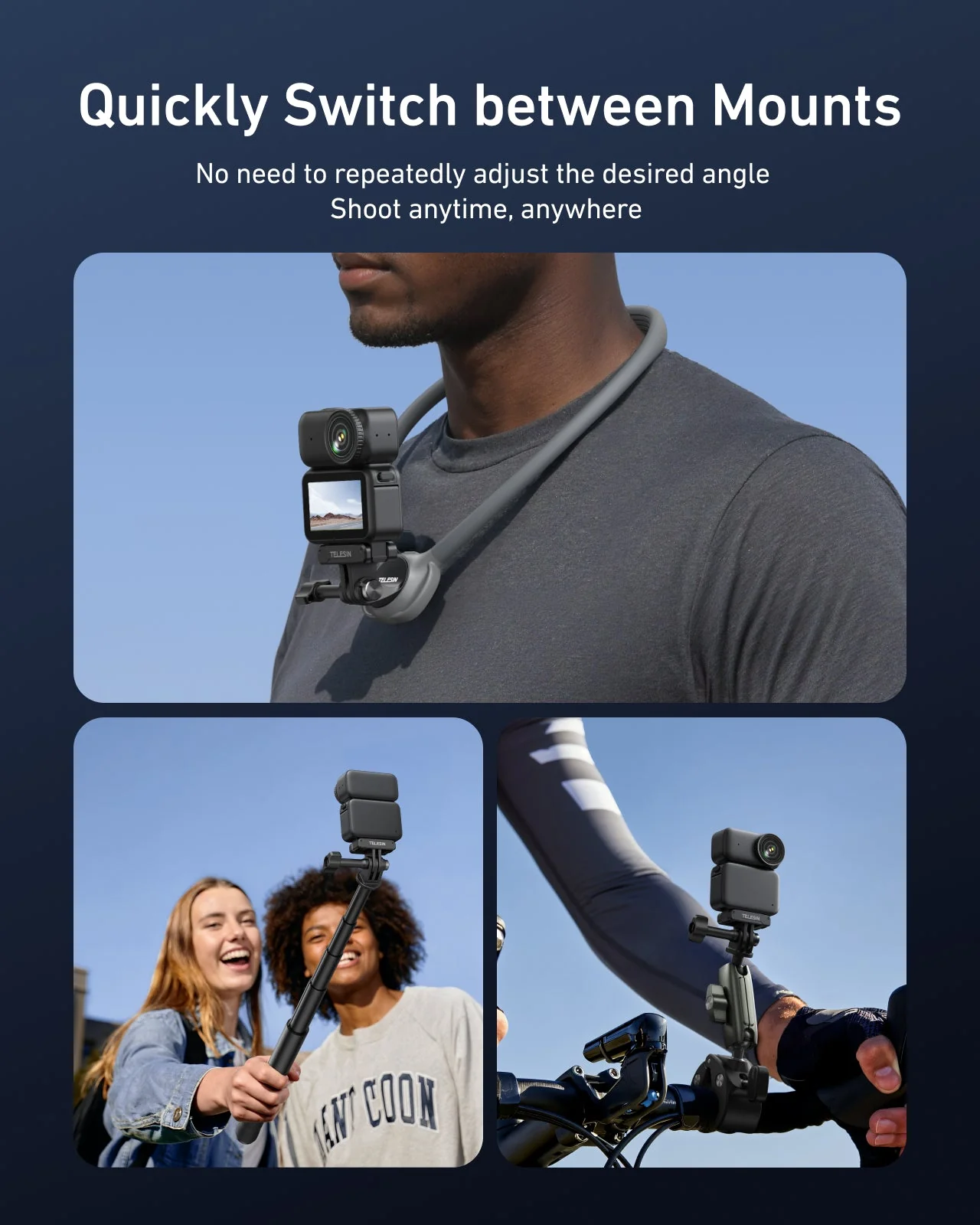TELESIN Quick-Release Spring Clip for DJI Osmo Nano/Action 6 - Image 7