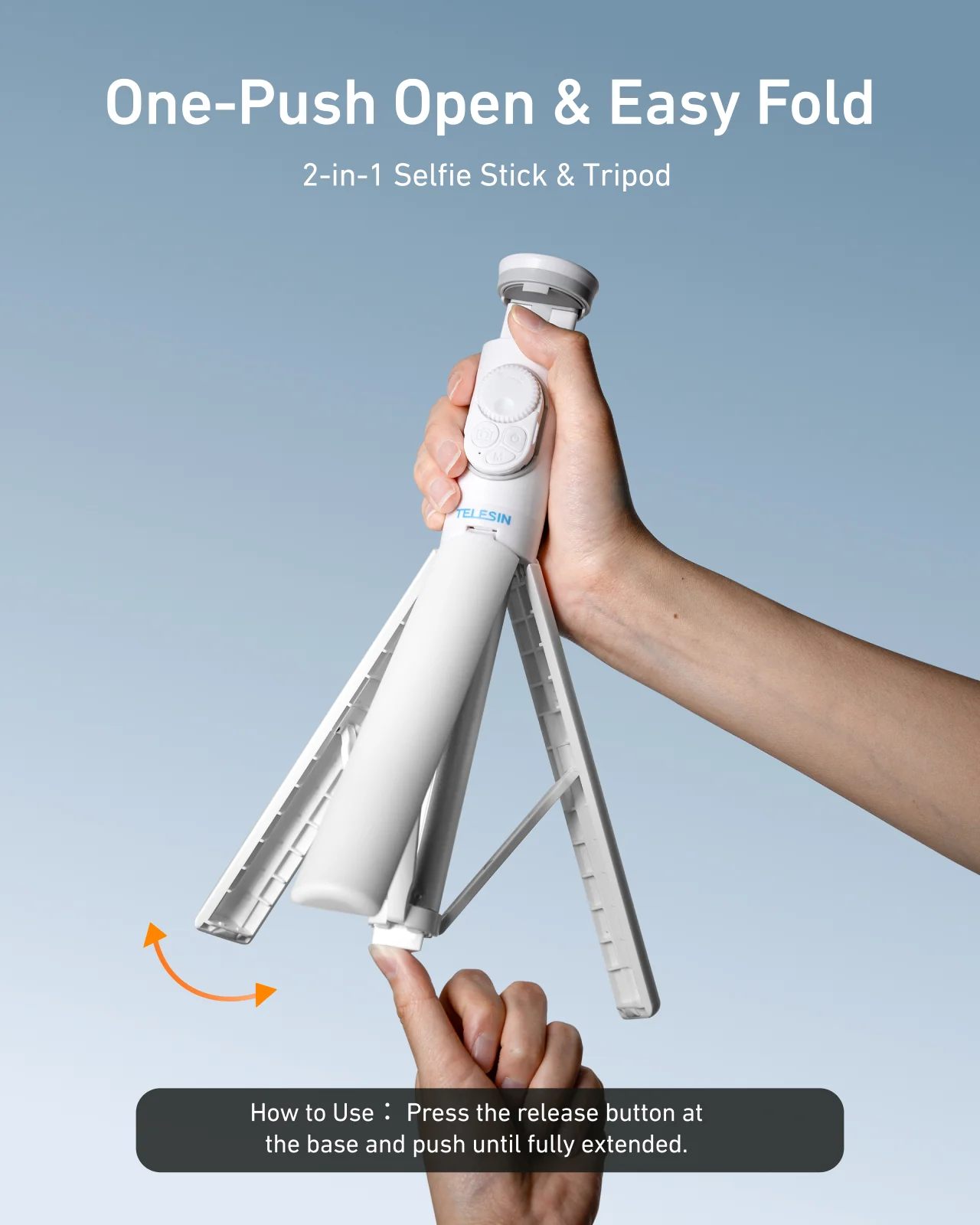 TELESIN 1.3m Tripod Selfie Stick with Zoom - Image 4