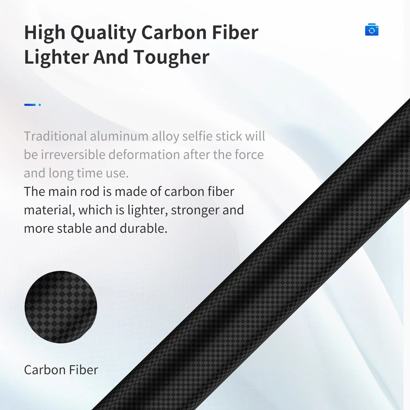 TELESIN 1.16m Carbon Fiber Selfie Stick - Image 6