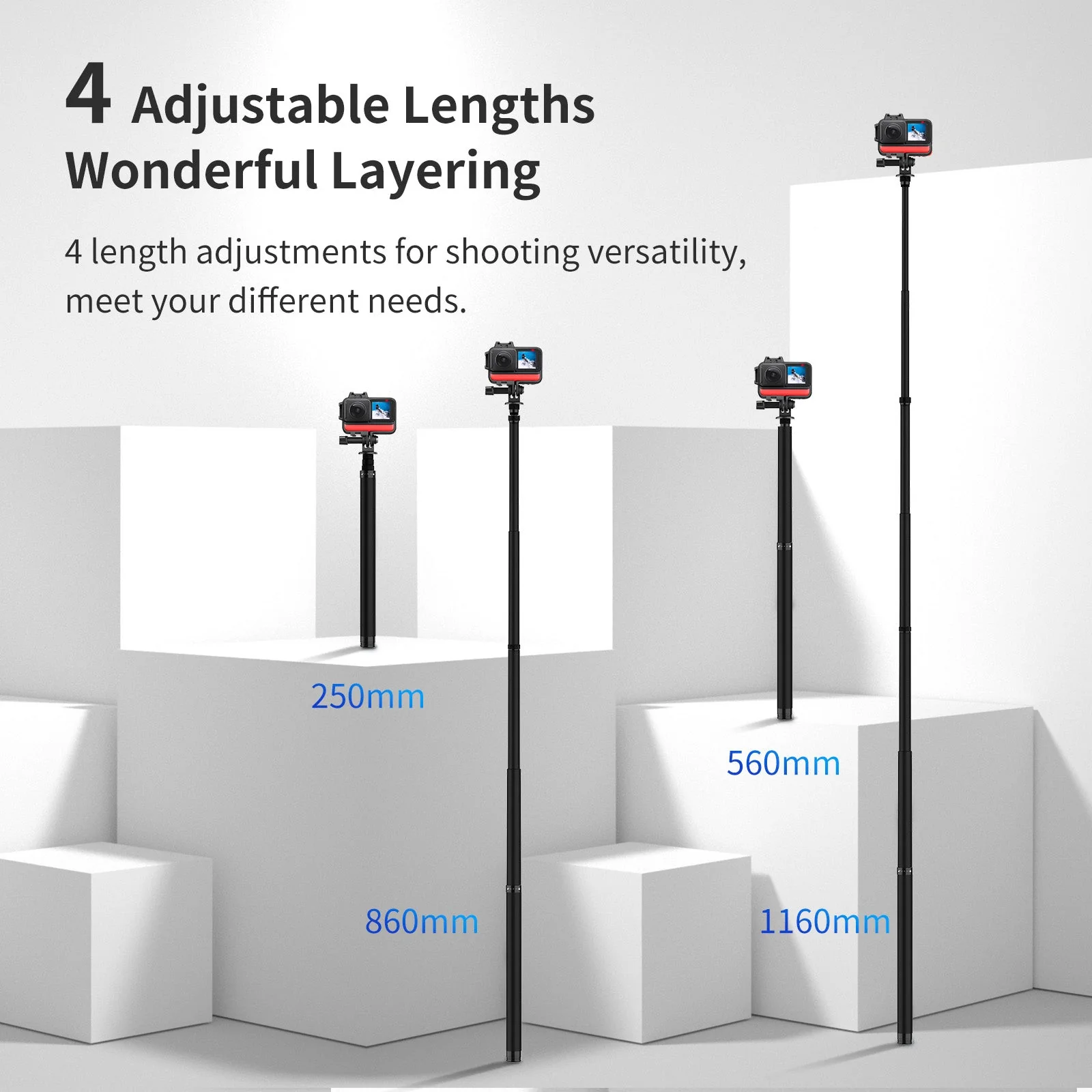 TELESIN 1.16m Carbon Fiber Selfie Stick - Image 7