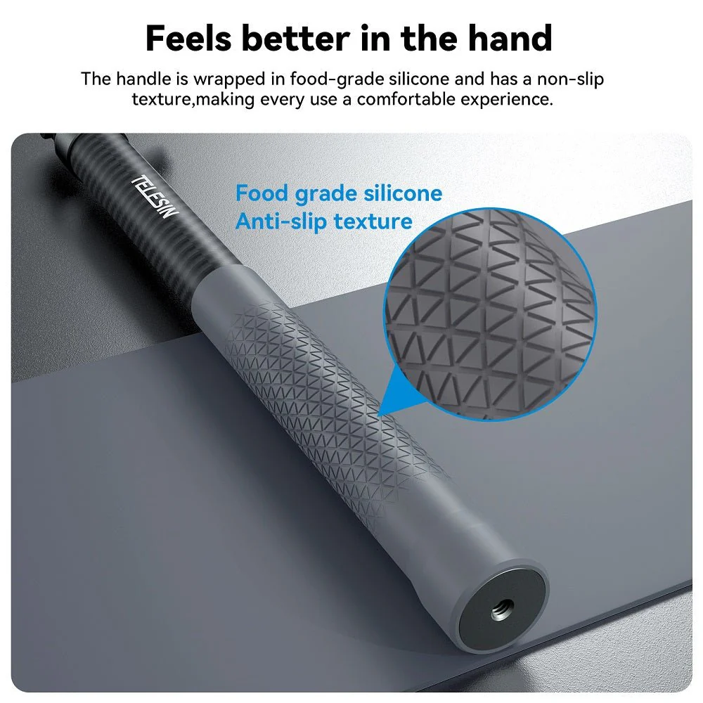 TELESIN 1.2m Adjustable Carbon Fiber Selfie Stick - Image 11