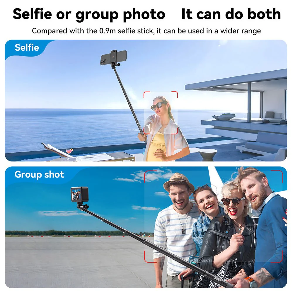 TELESIN 1.2m Adjustable Carbon Fiber Selfie Stick - Image 15