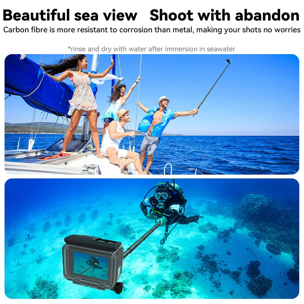 TELESIN 1.2m Adjustable Carbon Fiber Selfie Stick - Image 17