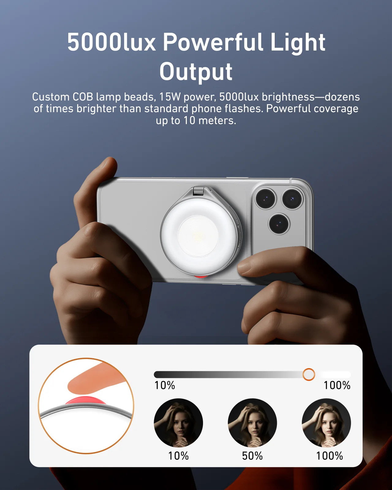 TELESIN 2 In 1 Magnetic Flashlight & Selfie Light - Image 3
