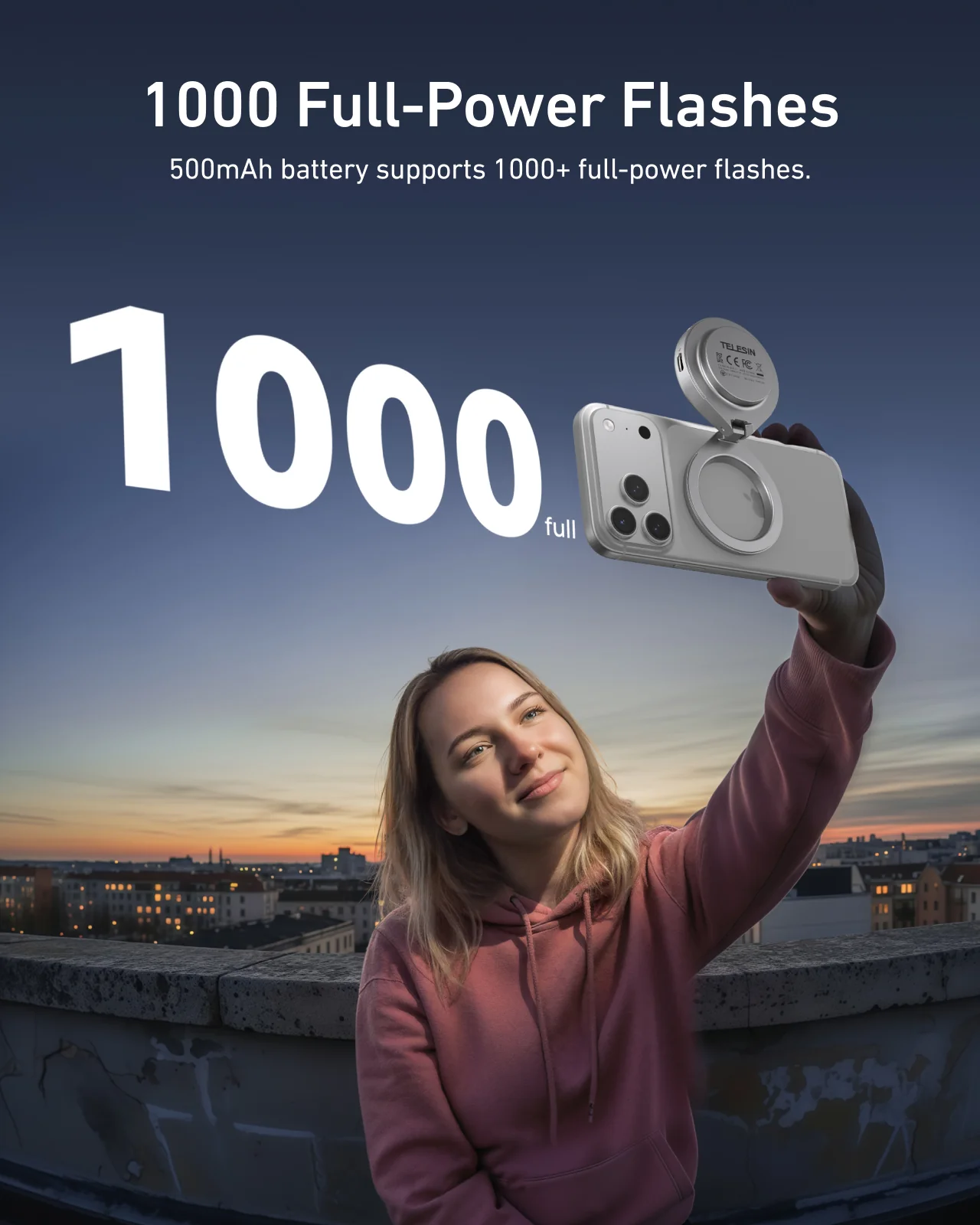 TELESIN 2 In 1 Magnetic Flashlight & Selfie Light - Image 6