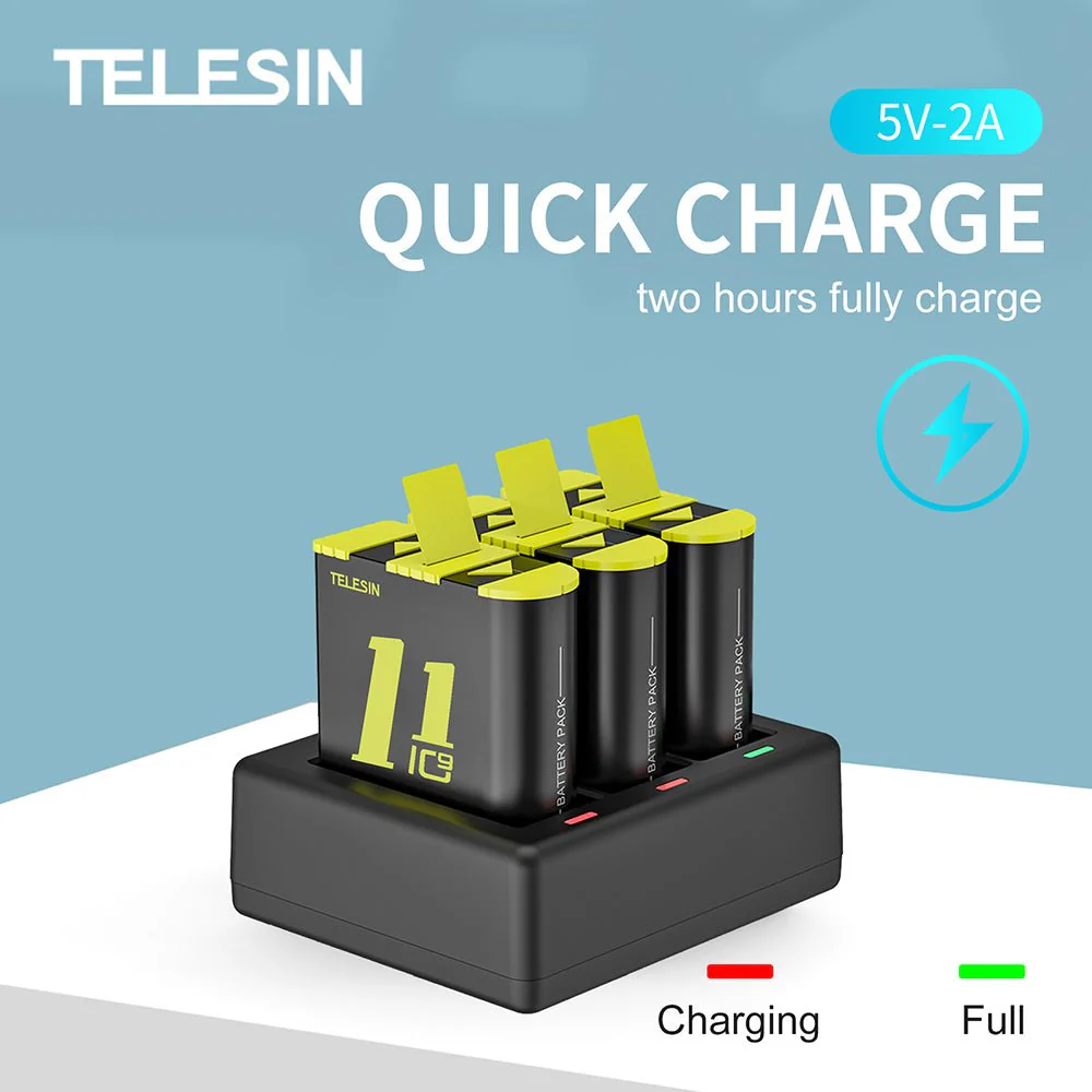 TELESIN 3 Slots Charger for GoPro Hero 9/10/11/12 - Image 7