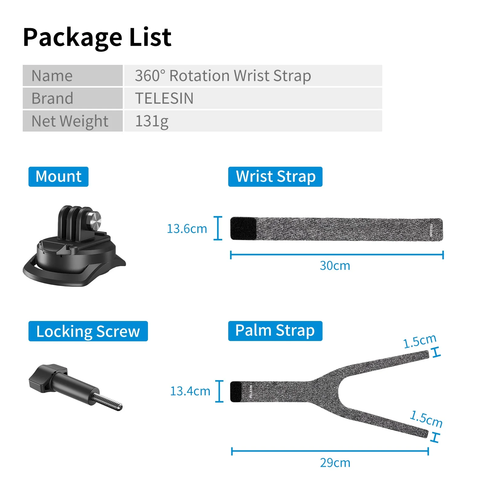 TELESIN 360 Degree Steerable Wrist Strap for Action Camera - Image 14