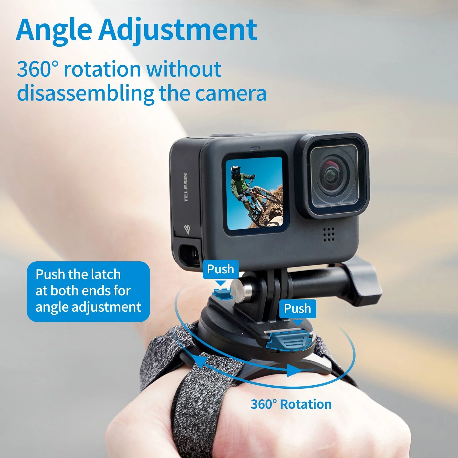 TELESIN 360 Degree Steerable Wrist Strap for Action Camera - Image 7