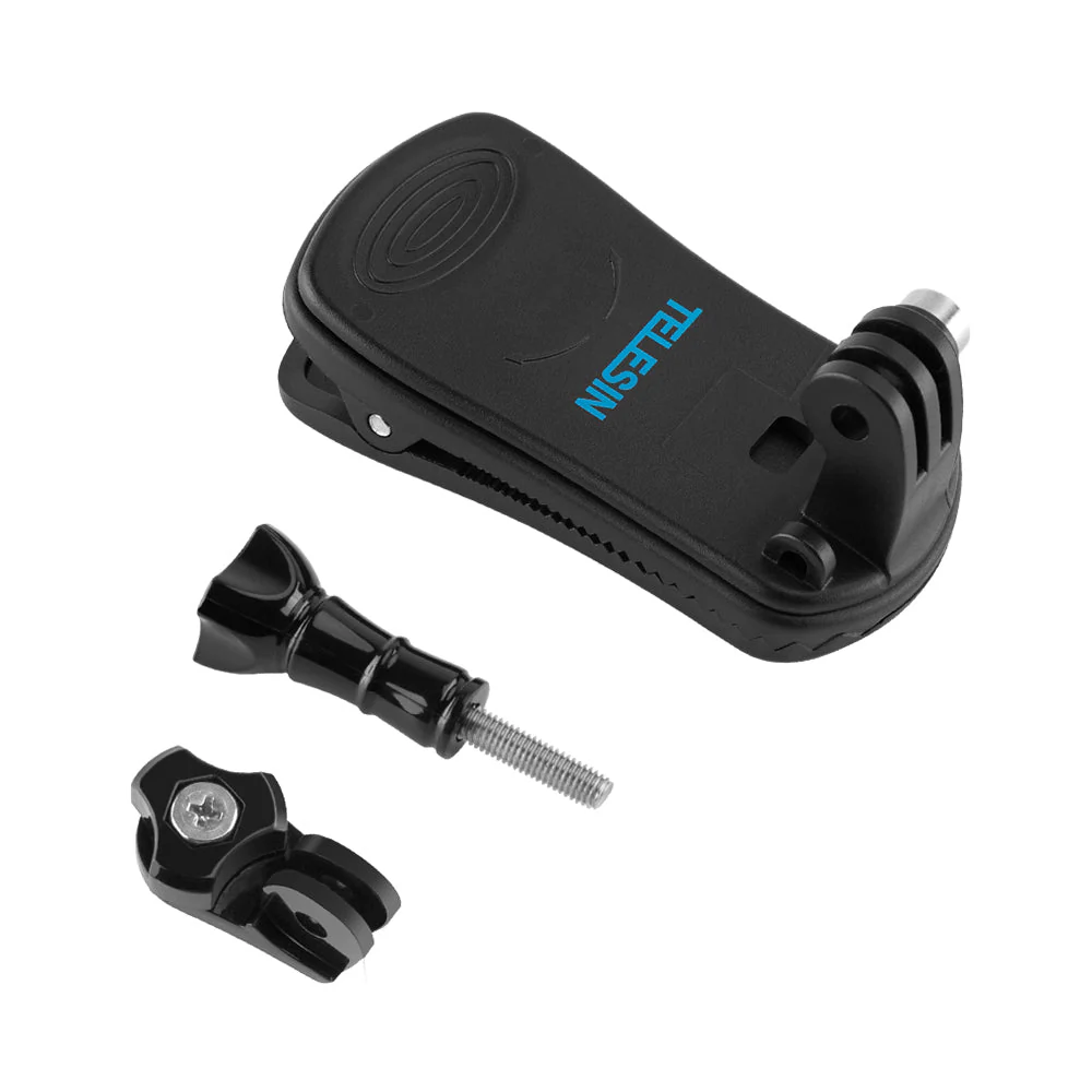 TELESIN 360° Rotation Backpack Clip Clamp Mount for Action Cameras - Image 3