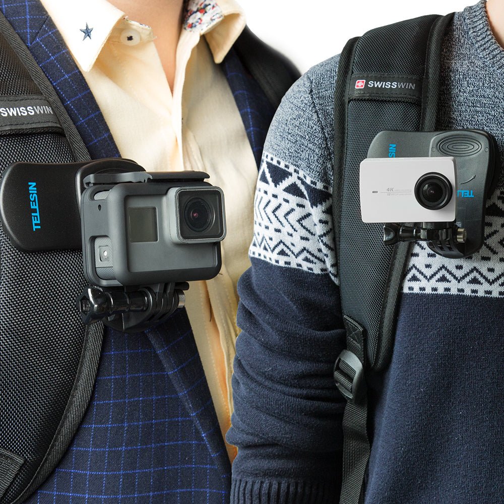 TELESIN 360° Rotation Backpack Clip Clamp Mount for Action Cameras - Image 9