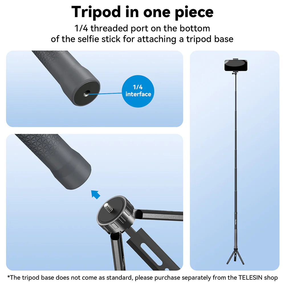 TELESIN New Design 3m Carbon Fiber Selfie Stick (3.0) - Image 16