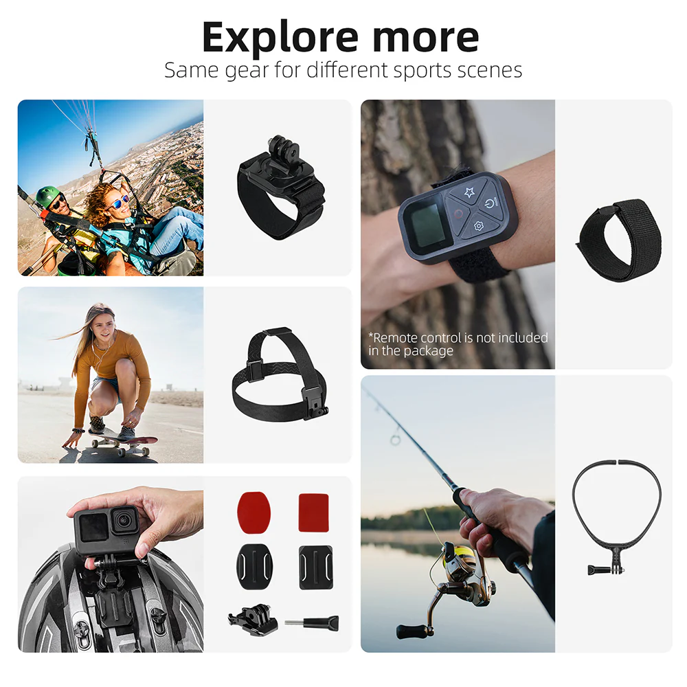 TELESIN Action Camera Accessories Kit for Beginner - Image 10