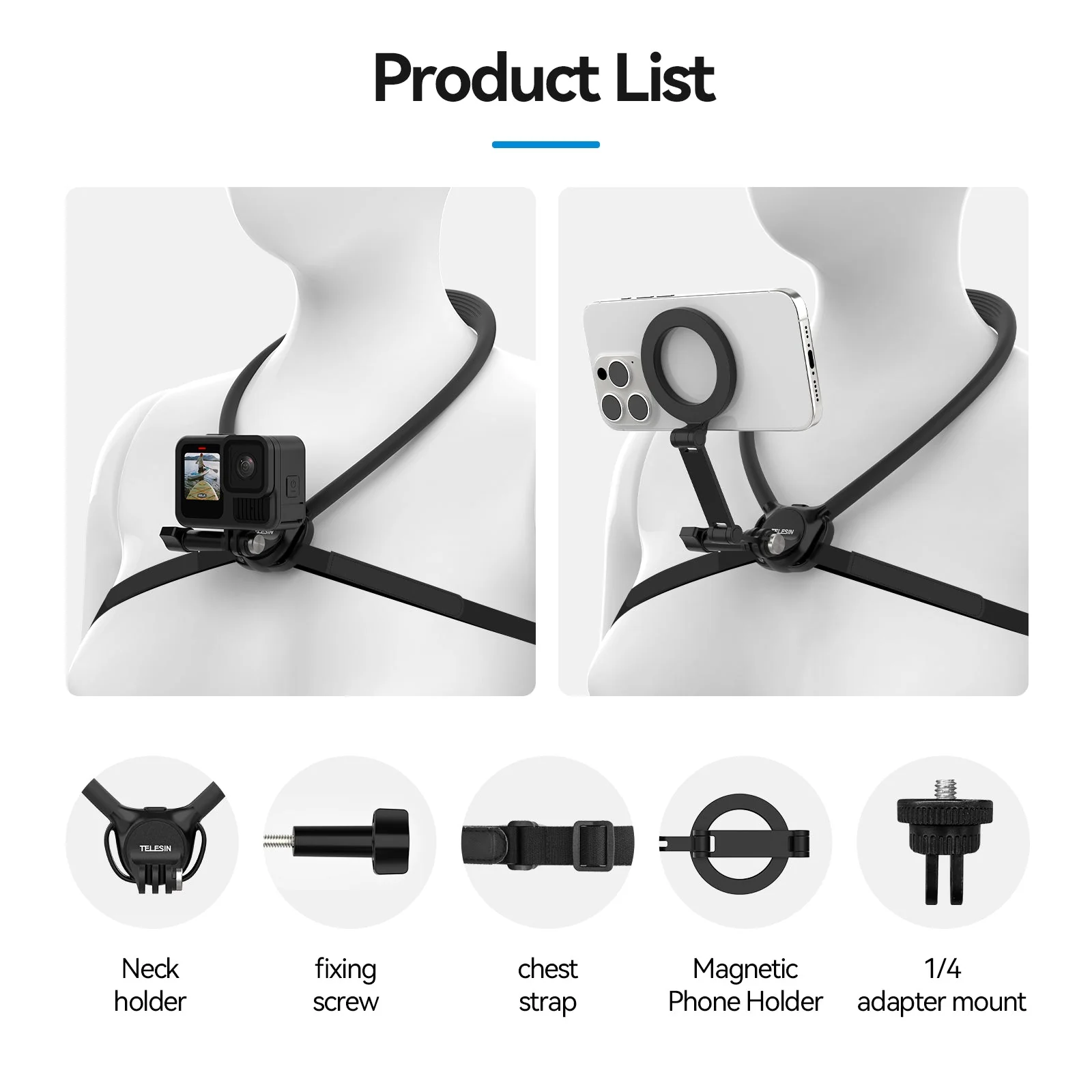 TELESIN Action Camera Neck Holder SE 2.0 - Image 10