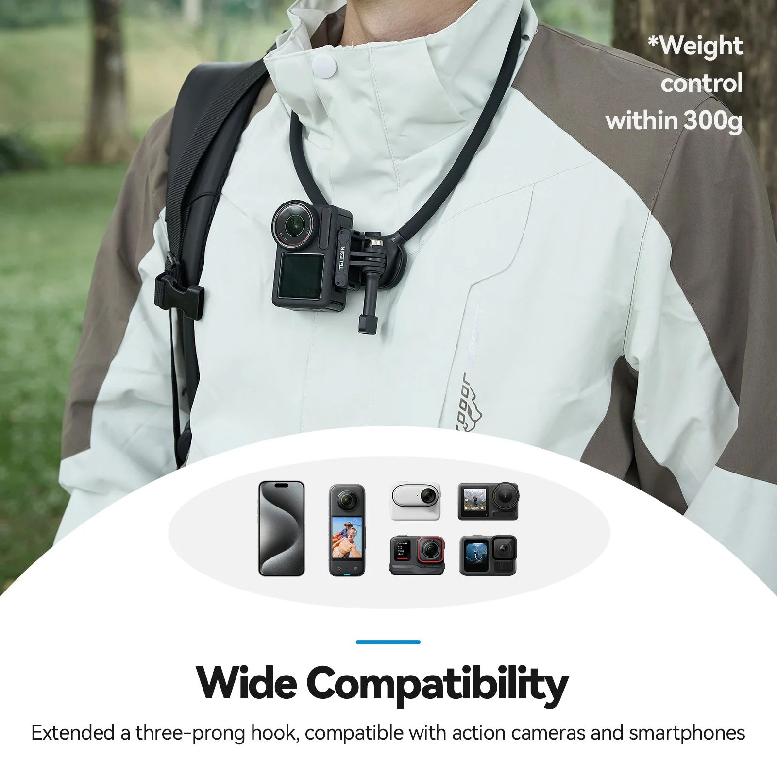 TELESIN Action Camera Neck Holder SE 2.0 - Image 4