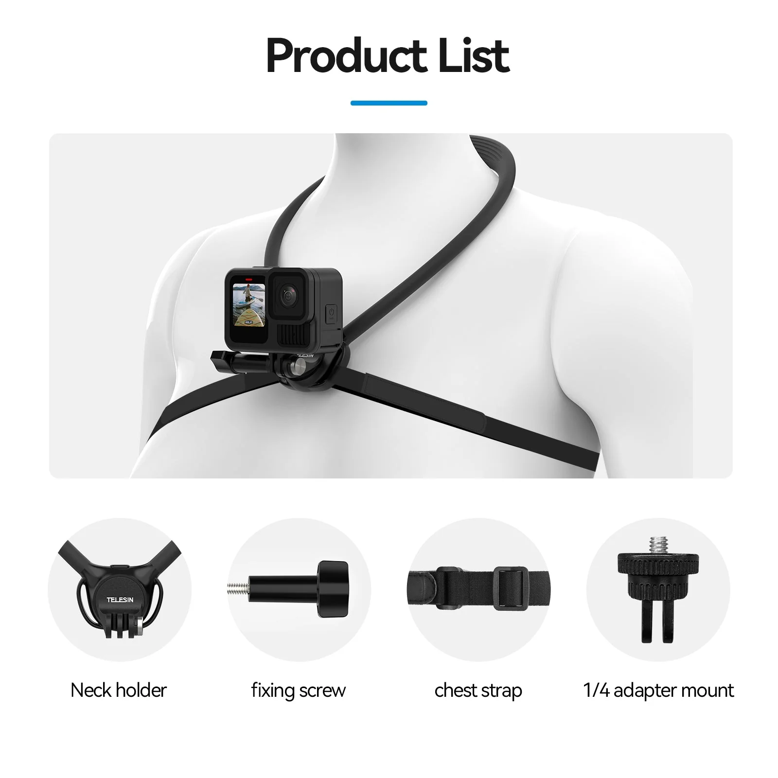 TELESIN Action Camera Neck Holder SE 2.0 - Image 9