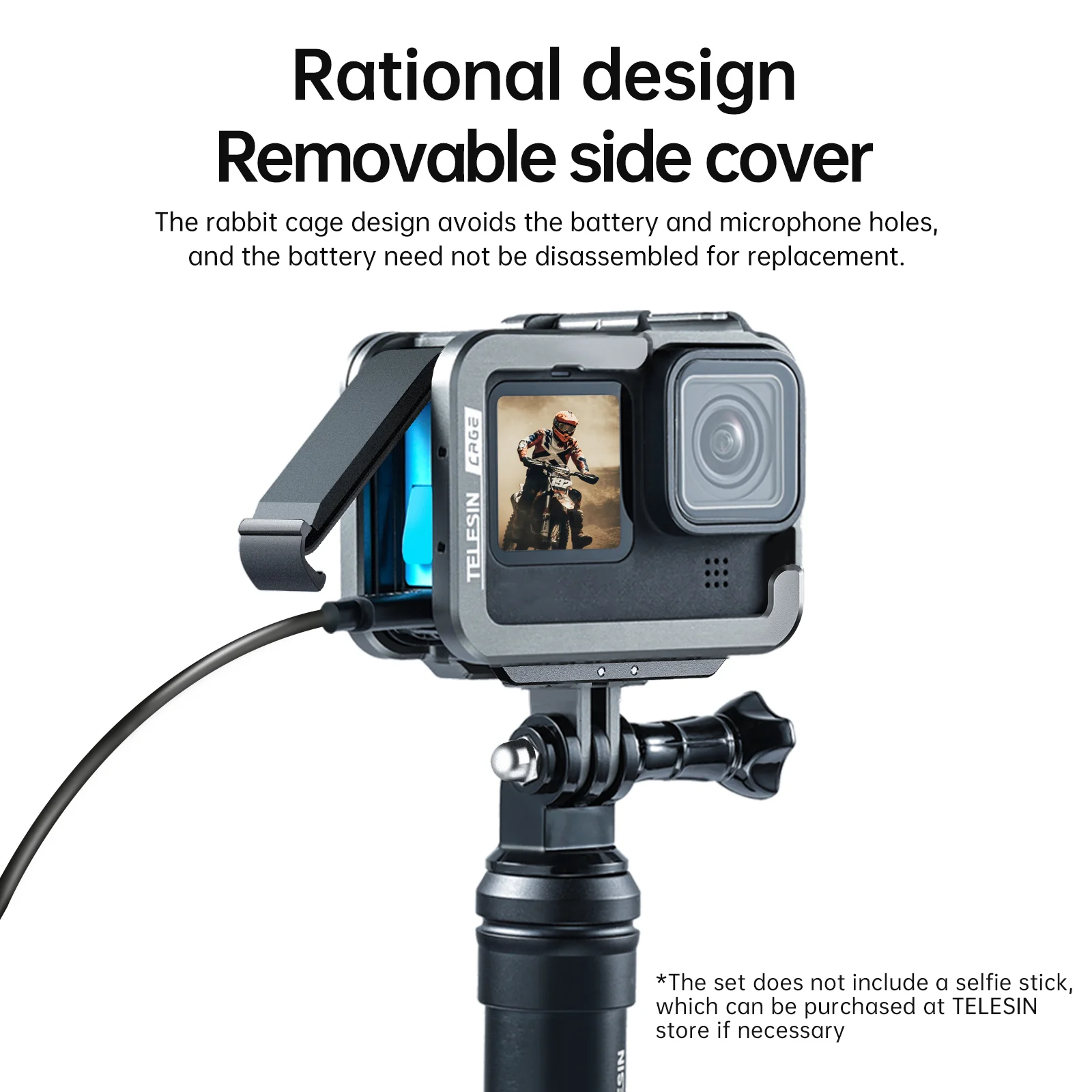 TELESIN Metal Cage Vertical Frame for GoPro 12/11/10/9 - Image 20