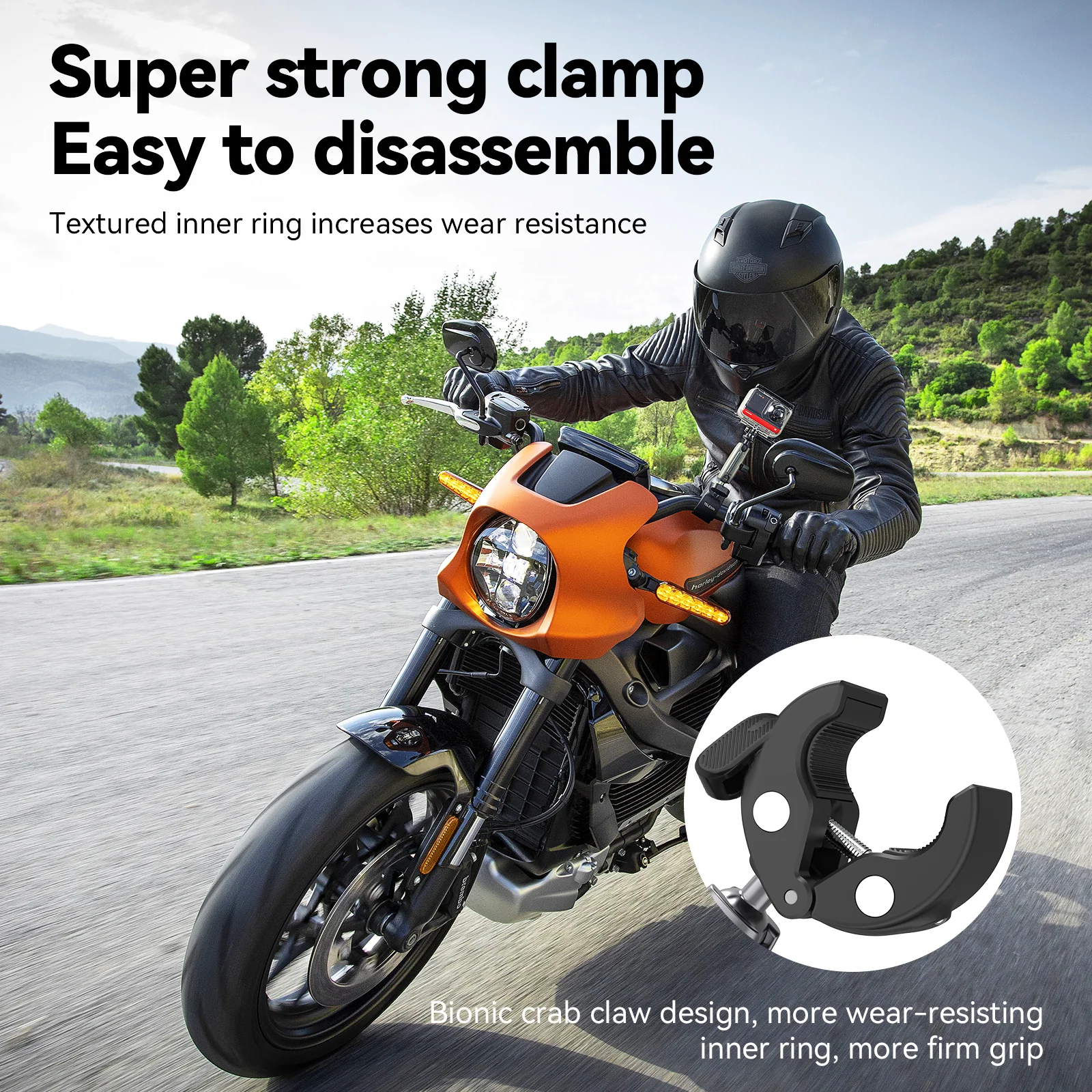 TELESIN Aluminum Alloy Universal Handlebar Mount - Image 3