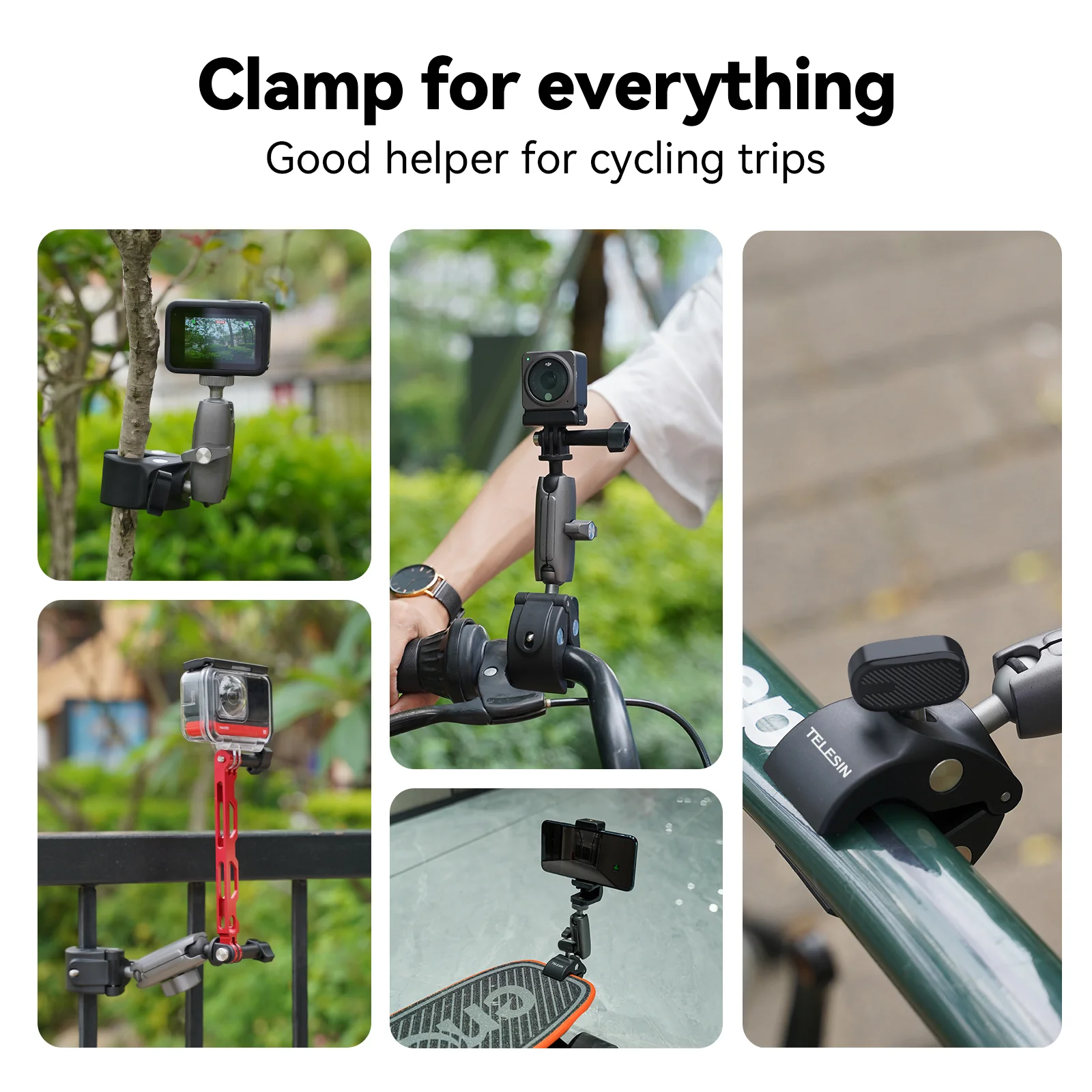 TELESIN Aluminum Alloy Universal Handlebar Mount - Image 6