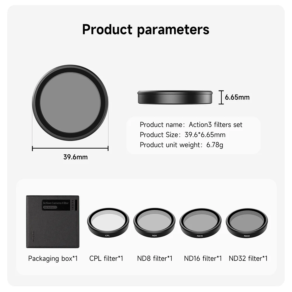 TELESIN CPL+ND8/16/32 Filter Set for DJI ACTION 3/4/5 - Image 18