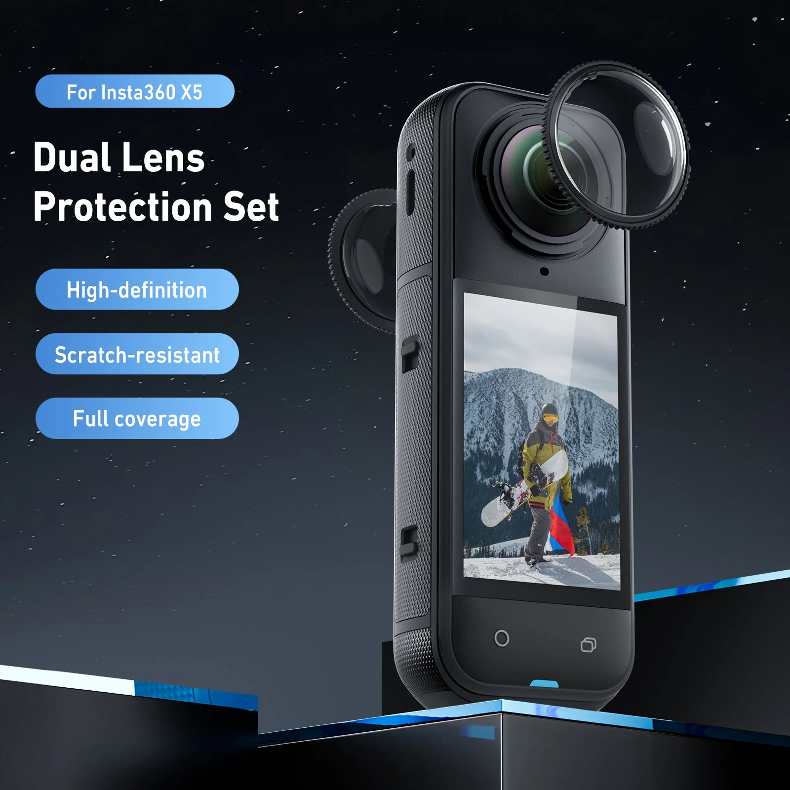 Telesin Dual Lens Protection Set For Insta360 X5 - Image 5