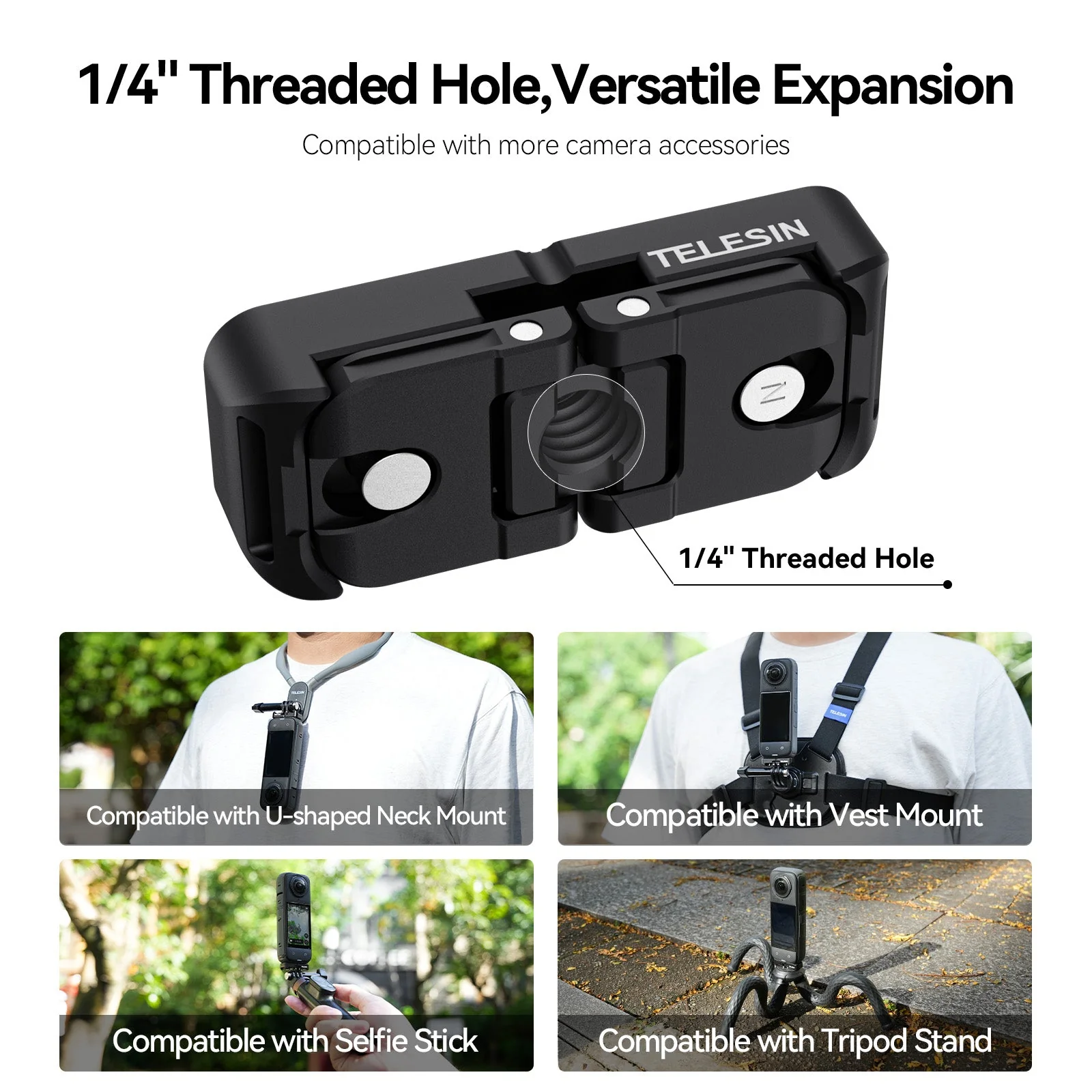 Telesin Dual Mount Adapter For Insta360 X4 - Image 2