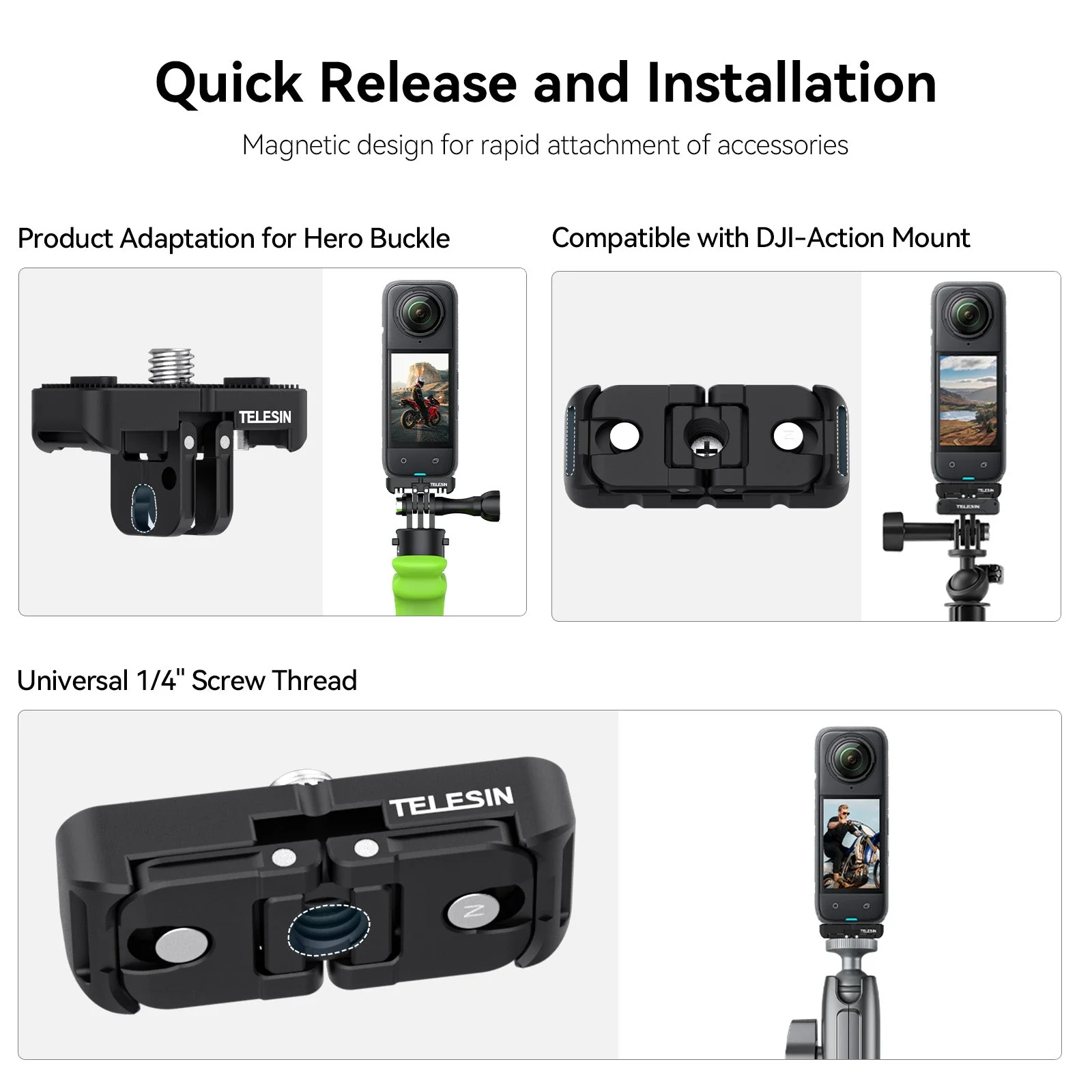 Telesin Dual Mount Adapter For Insta360 X4 - Image 3