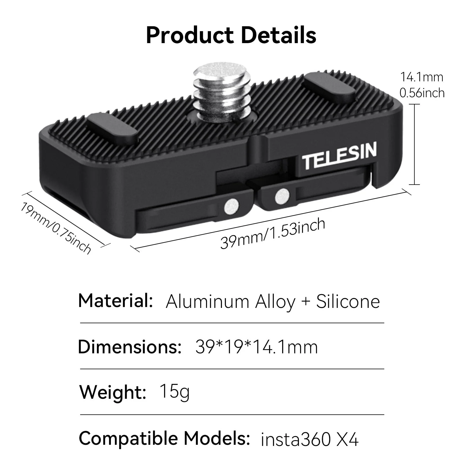 Telesin Dual Mount Adapter For Insta360 X4 - Image 7