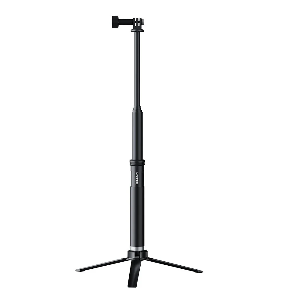 TELESIN 0.9m Extendable Aluminum Alloy Selfie Stick with Tripod and Phone Clip for GoPro - Image 3