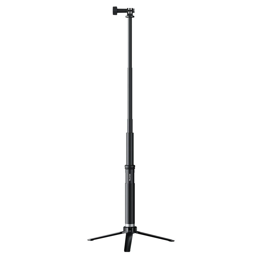 TELESIN 0.9m Extendable Aluminum Alloy Selfie Stick with Tripod and Phone Clip for GoPro - Image 5