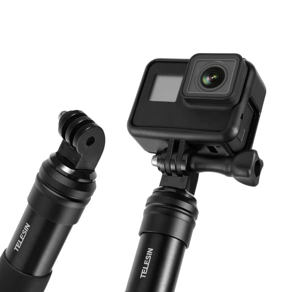 TELESIN 0.9m Extendable Aluminum Alloy Selfie Stick with Tripod and Phone Clip for GoPro - Image 9