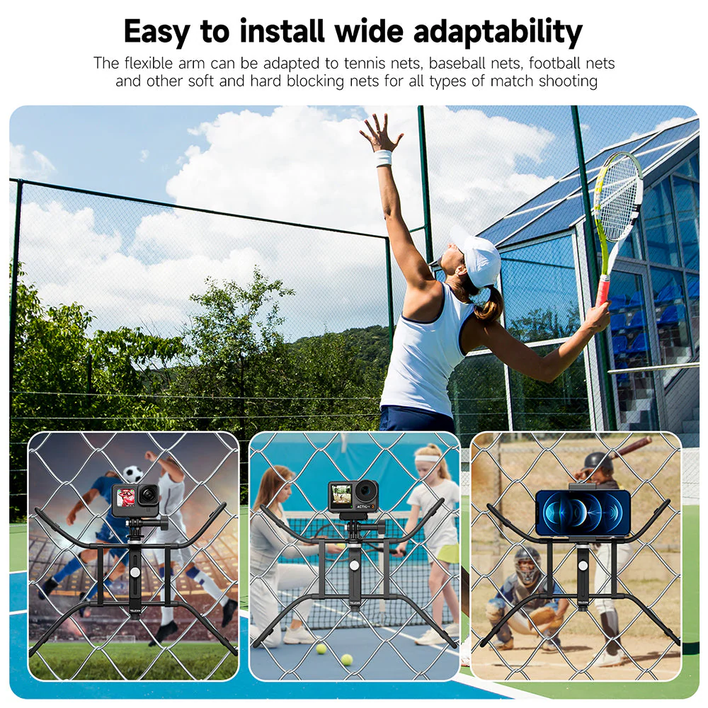 TELESIN Adjustable Universal Fence Mount for Action Cameras/ Phones - Image 10