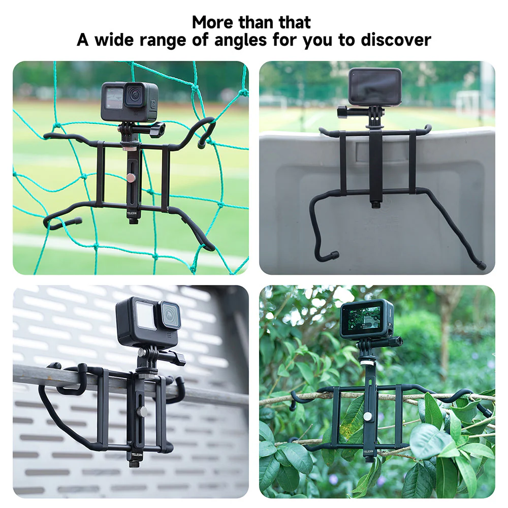 TELESIN Adjustable Universal Fence Mount for Action Cameras/ Phones - Image 13