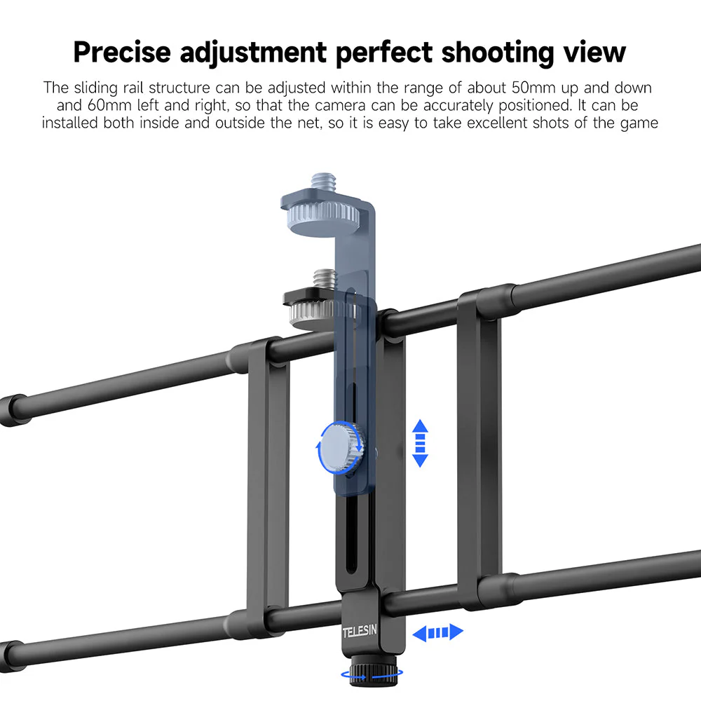 TELESIN Adjustable Universal Fence Mount for Action Cameras/ Phones - Image 7
