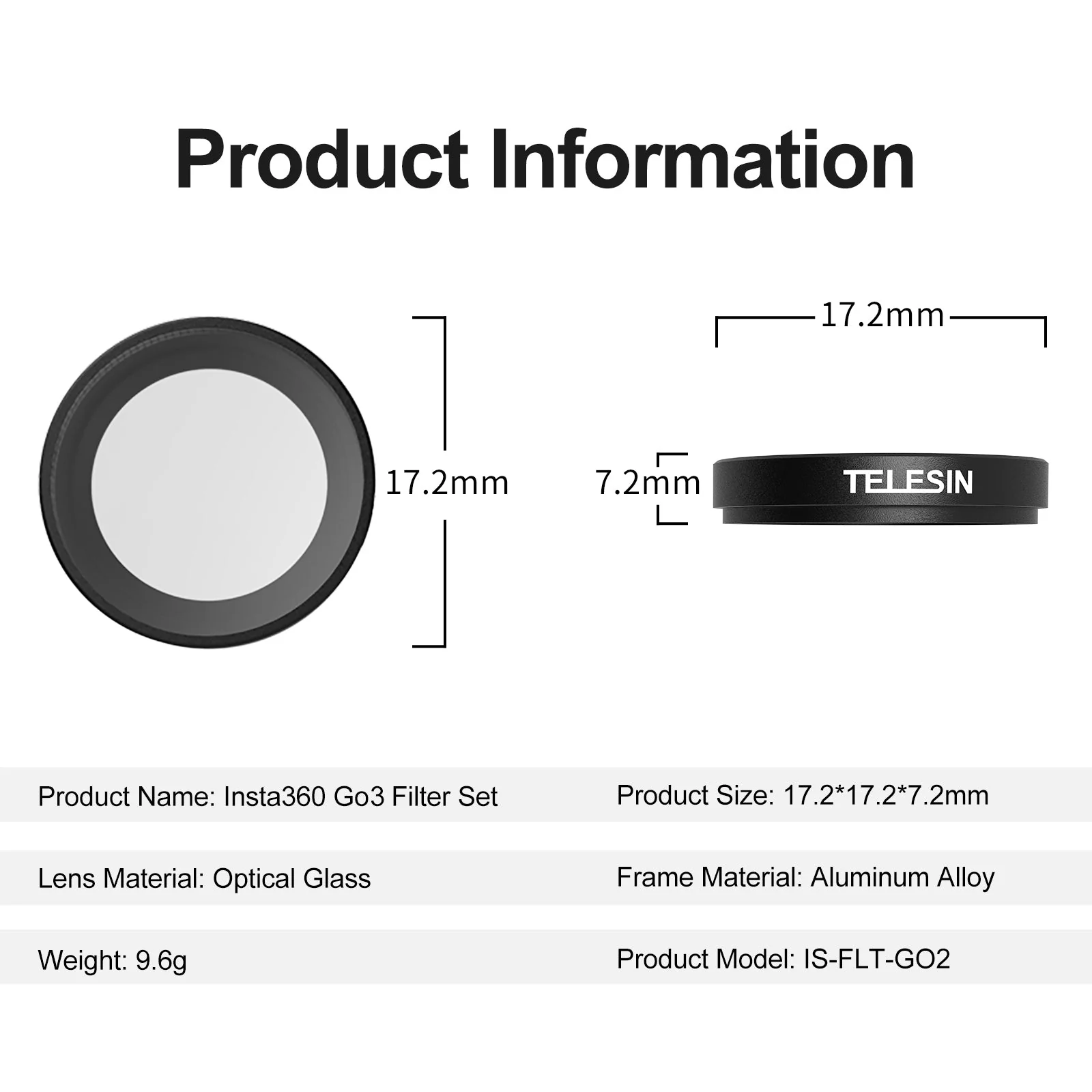 TELESIN Filter Set for Insta360 GO 2/3 - Image 14