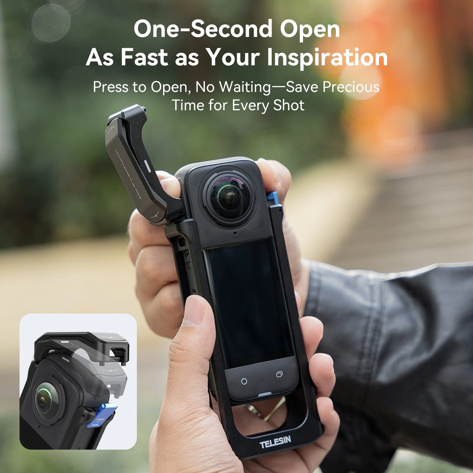 Telesin Full Metal Expansion Cage For Insta360 X4 - Image 3