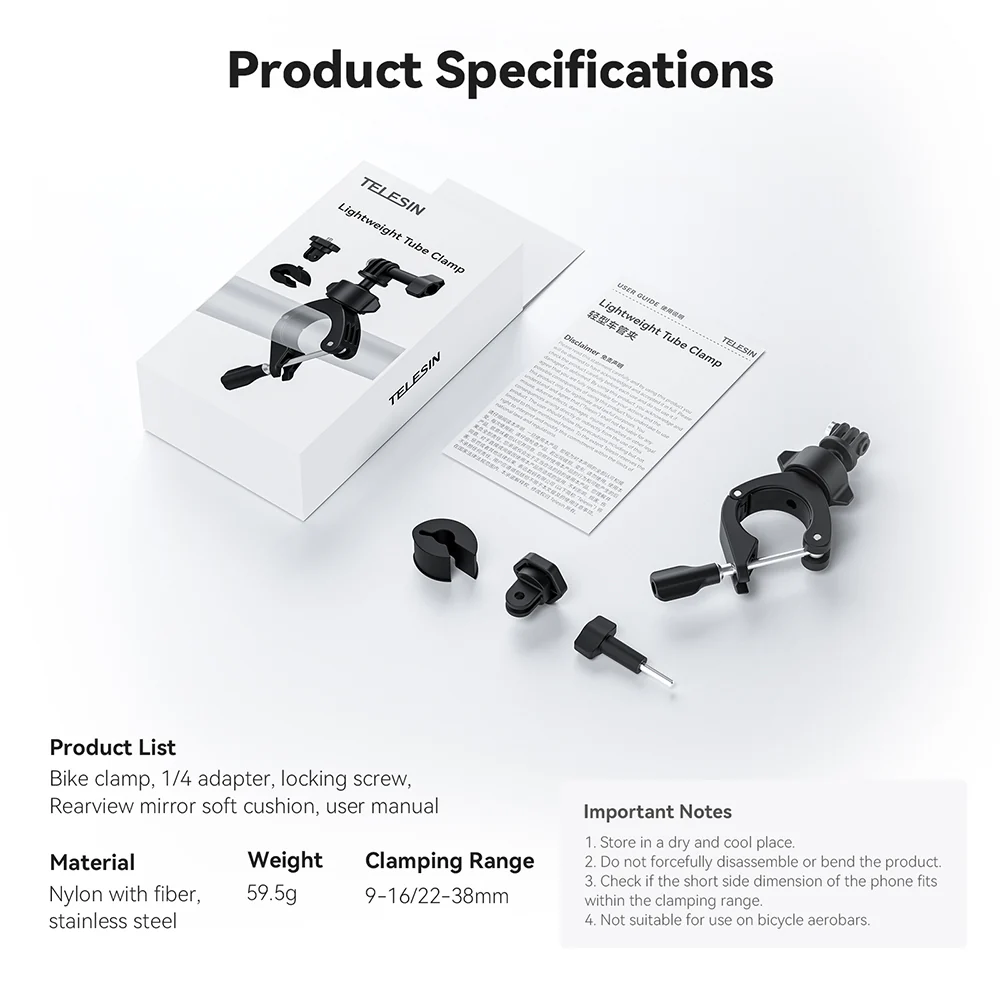 TELESIN Handlebar Clamp Ring Mount - Image 17