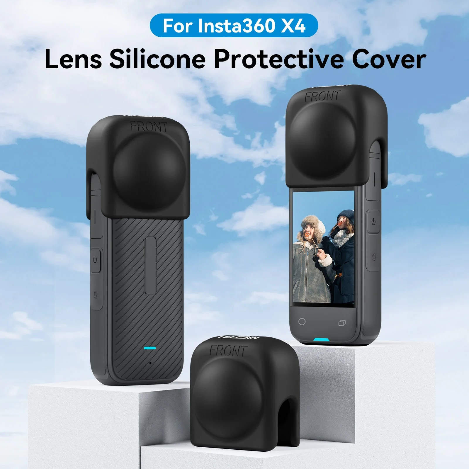 Telesin Lens Silicone Protective Cover for Insta360 X4 - Image 2