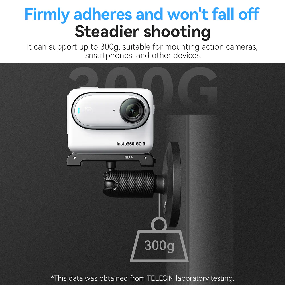 TELESIN Magnetic Base Steering Bracket for Insta360 GO 3 - Image 6