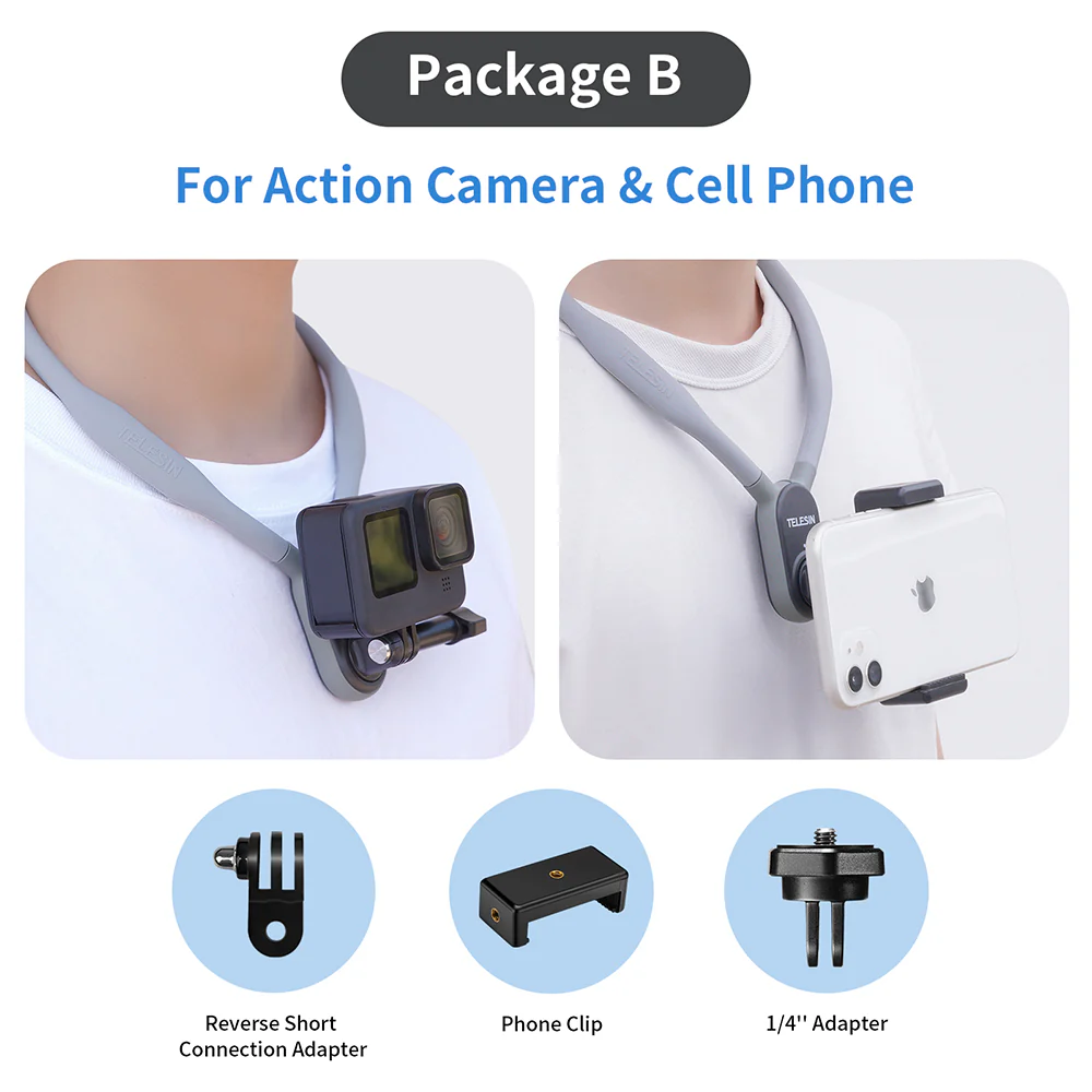 TELESIN Magnetic Neck Holder Mount for Action Cameras/ Phones - Image 10