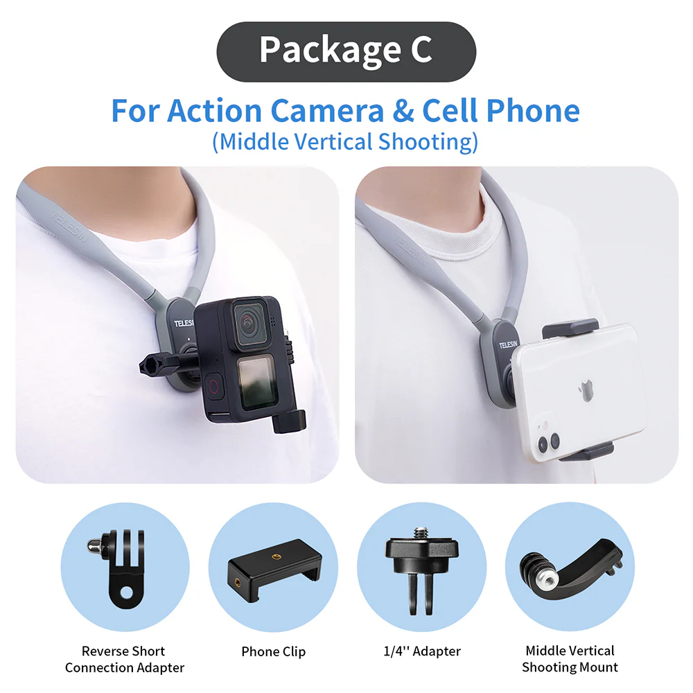 TELESIN Magnetic Neck Holder Mount for Action Cameras/ Phones - Image 11