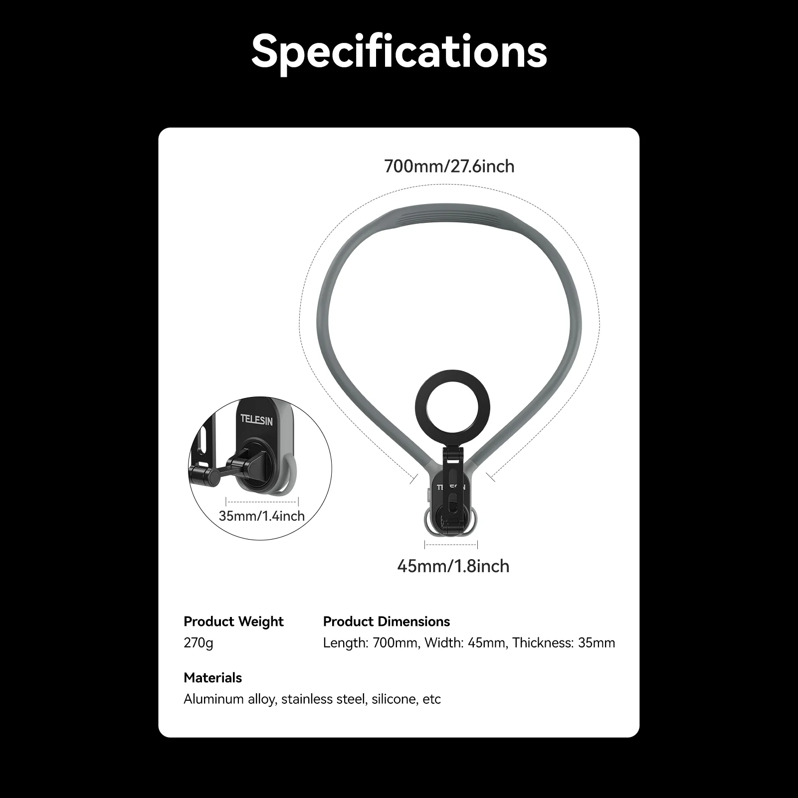 TELESIN Magnetic Neck Mount for Phones - Image 21