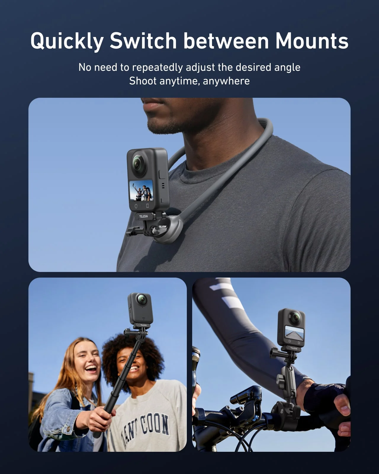 TELESIN Magnetic Quick-Release Adapter Mount - Image 8